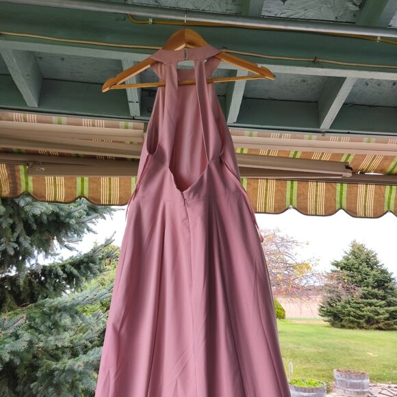 BHLDN Seraphine Crepe Maxi Low Back Bridesmaid Elegant Dress sz 0 Lilac Smoke - Picture 8 of 14